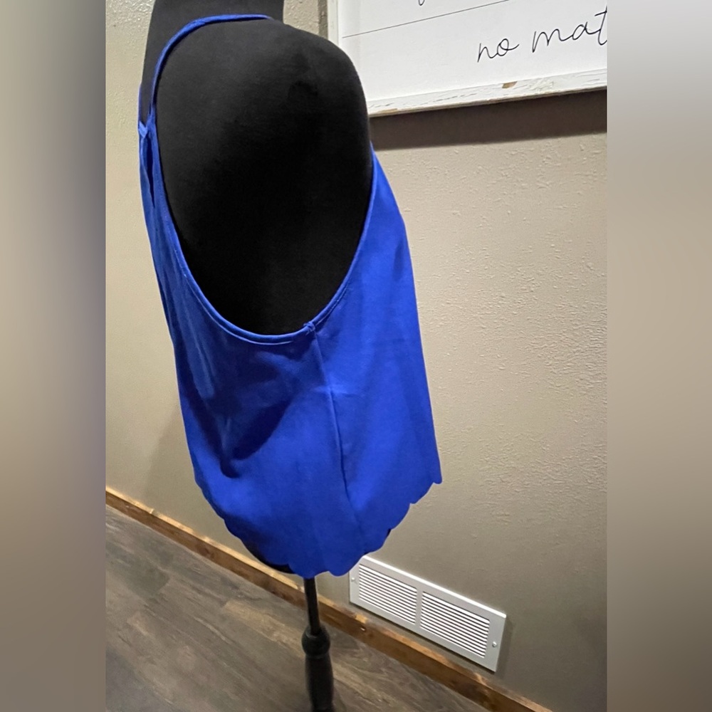 Bright Blue Open Back Tank Top- Large - Picture 3 of 12